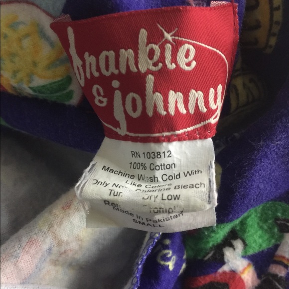 FRANKIE AND JOHNNY FLANNEL PAJAMAS TOP S/ BOTTOM L - Picture 7 of 8